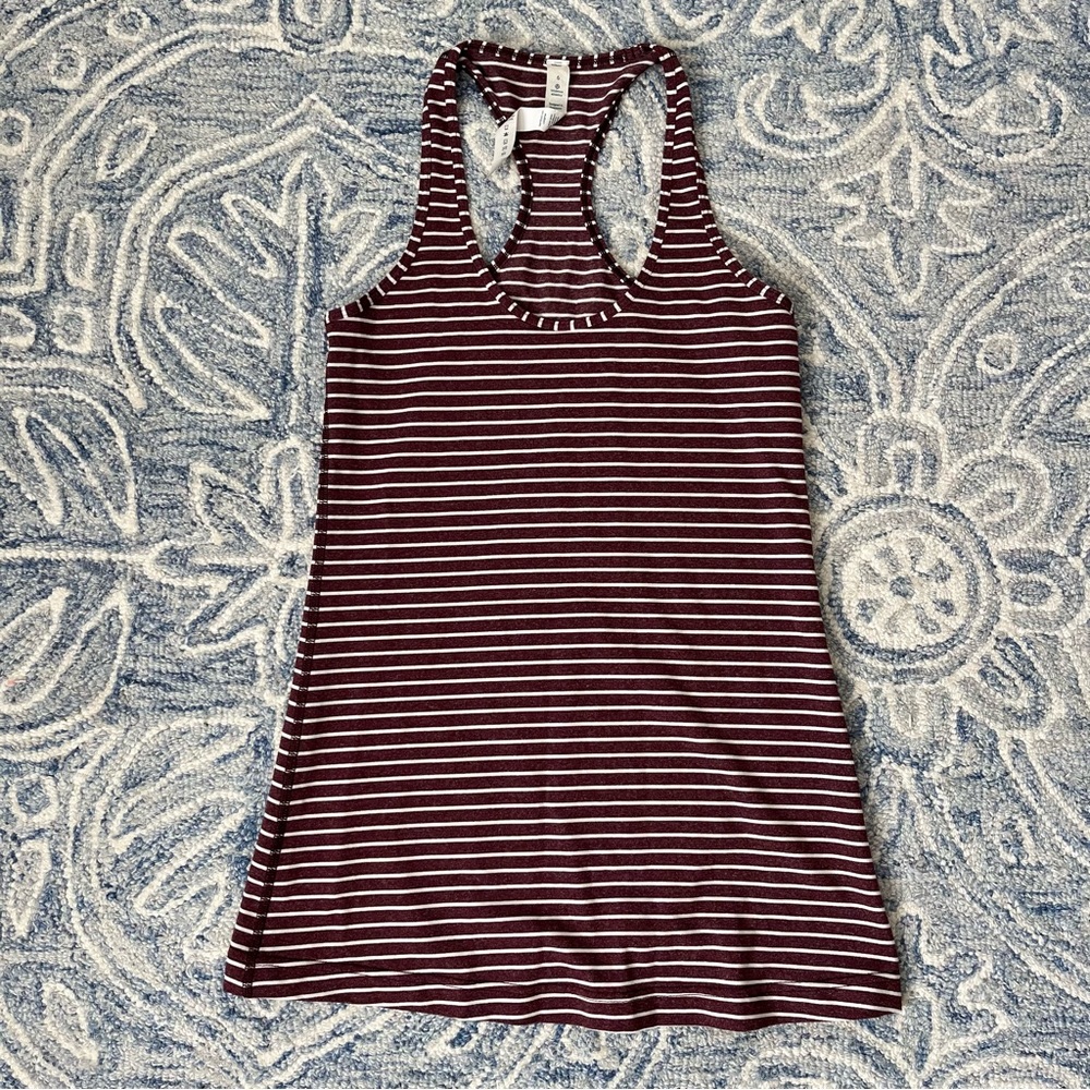 Lululemon Athletica Cool Racerback Tank Top Womens 6 Striped Athletic Yoga Fit